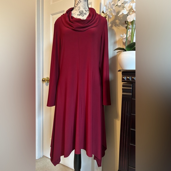 ✨🎄✨MICHAEL TYLER RED/BURGUNDY DRESS Size M NWOT - Picture 1 of 8